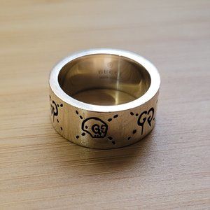 GUCCI - 925 Silver 'GucciGhost' Ring - Size 7